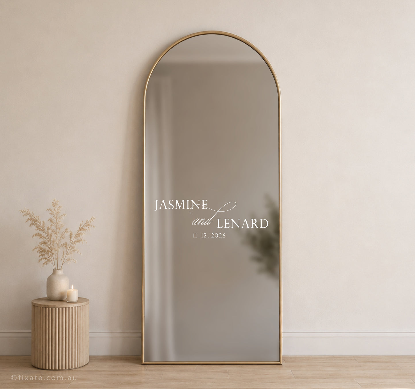 Custom Names and Wedding Date Mirror Decal 69