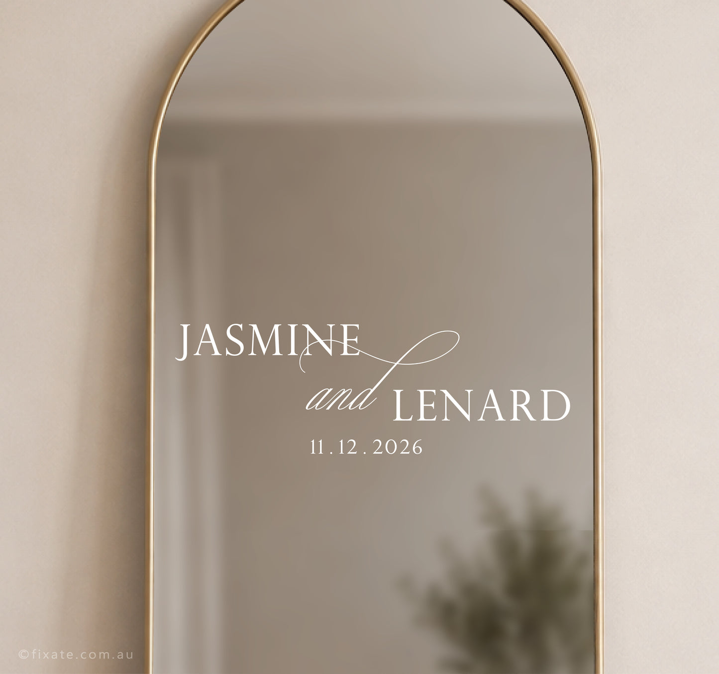 Custom Names and Wedding Date Mirror Decal 69