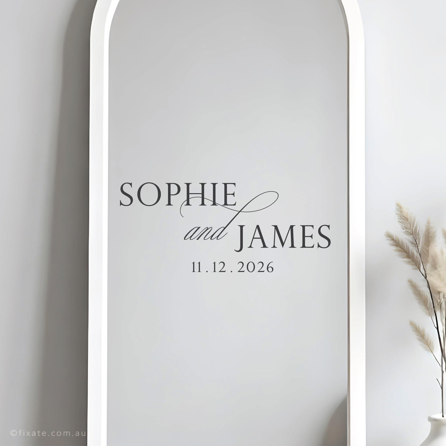 Custom Names and Wedding Date Mirror Decal 69