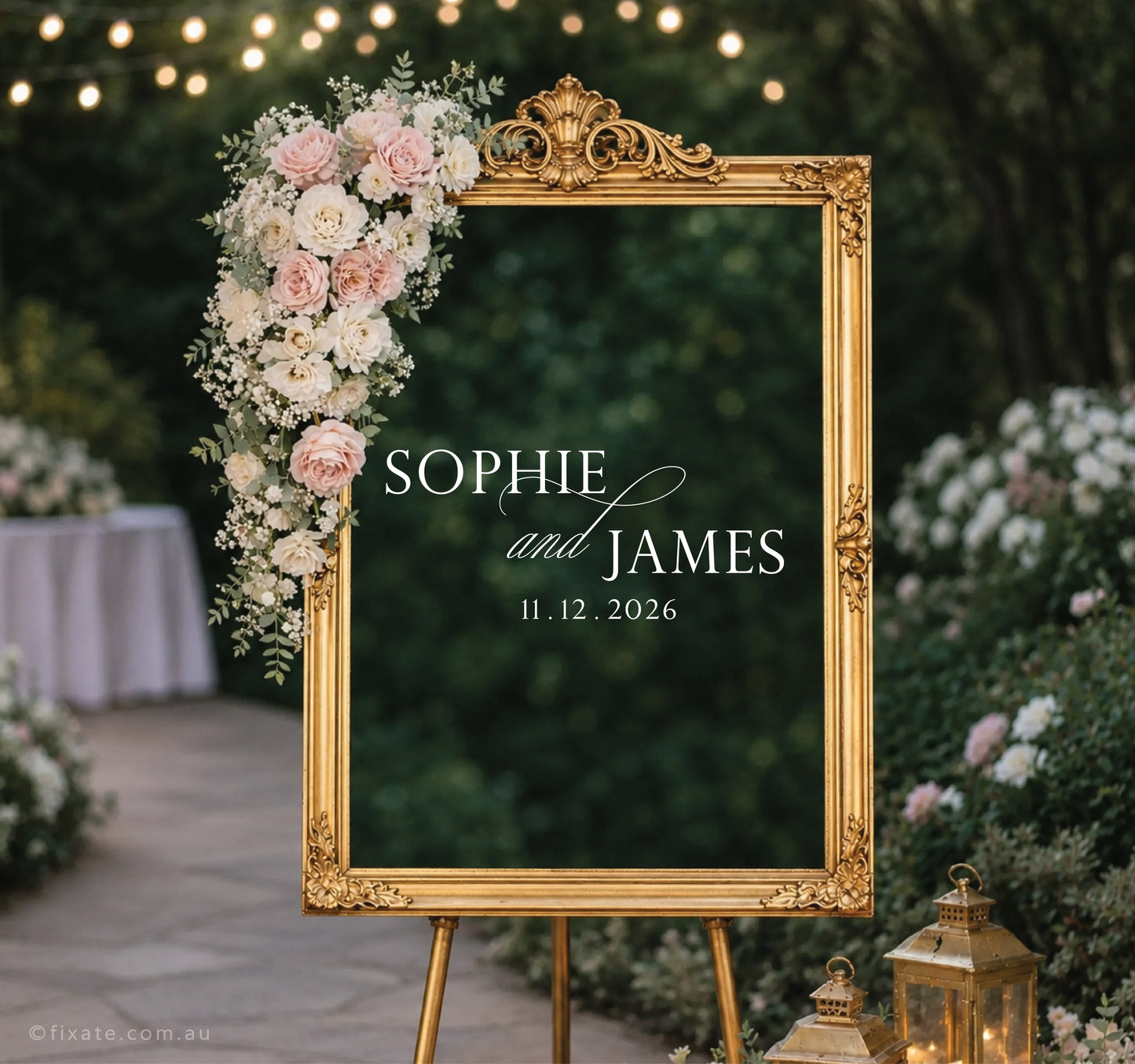 Custom Names and Wedding Date Mirror Decal 69