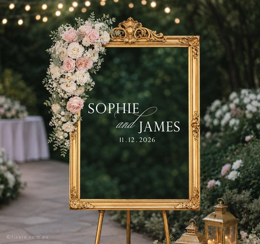 Custom Names and Wedding Date Mirror Decal 69