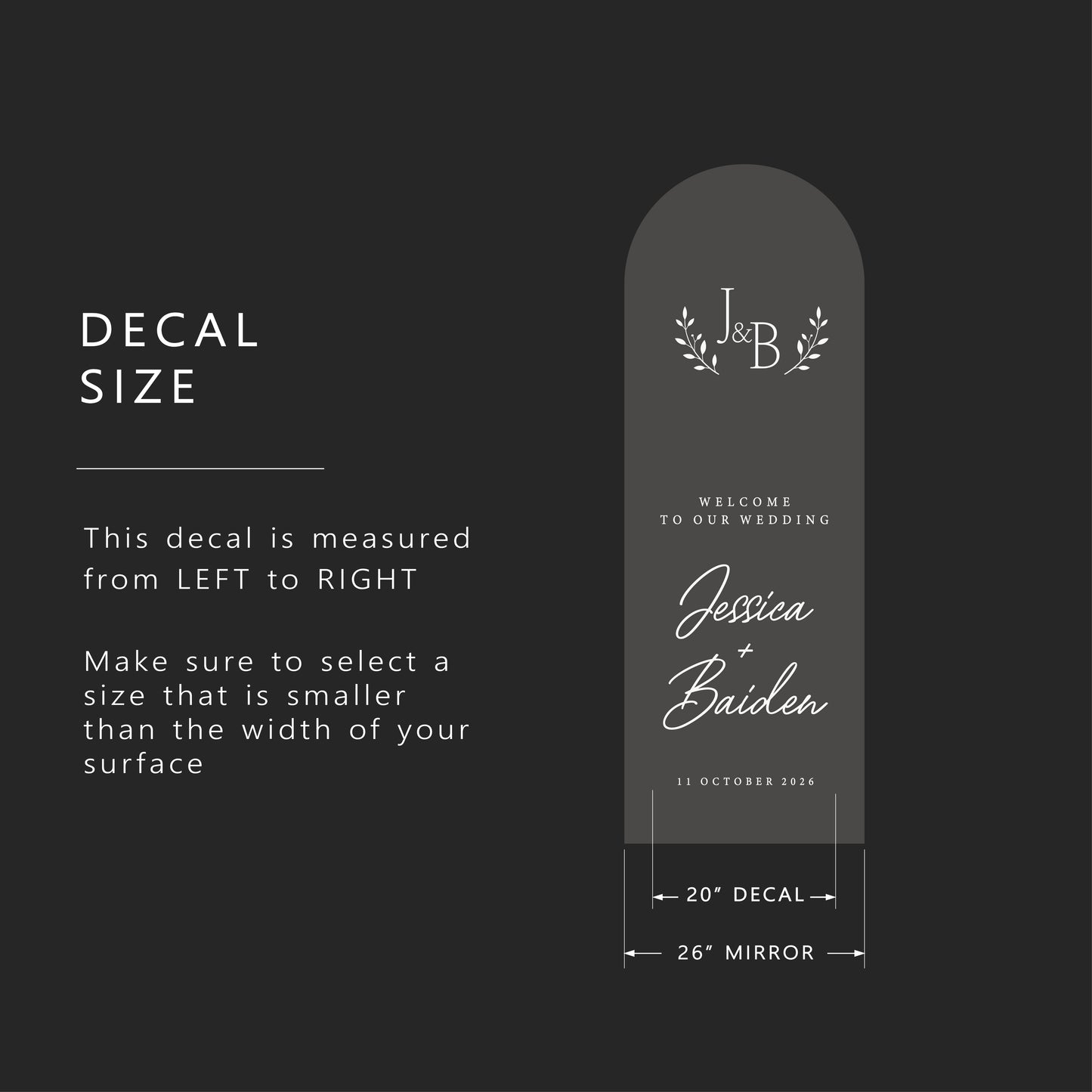 We're So Glad You're Here Wedding Mirror Decal