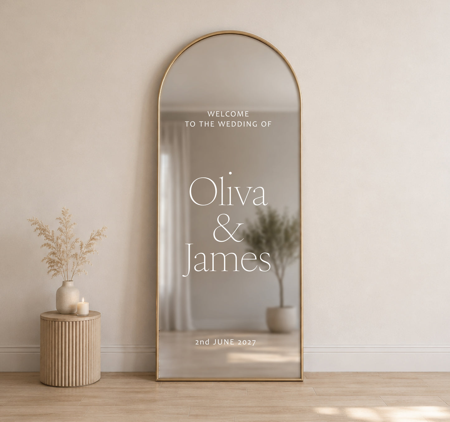 Welcome to the wedding mirror decal