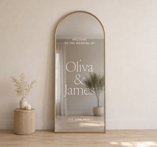 Welcome to the wedding mirror decal