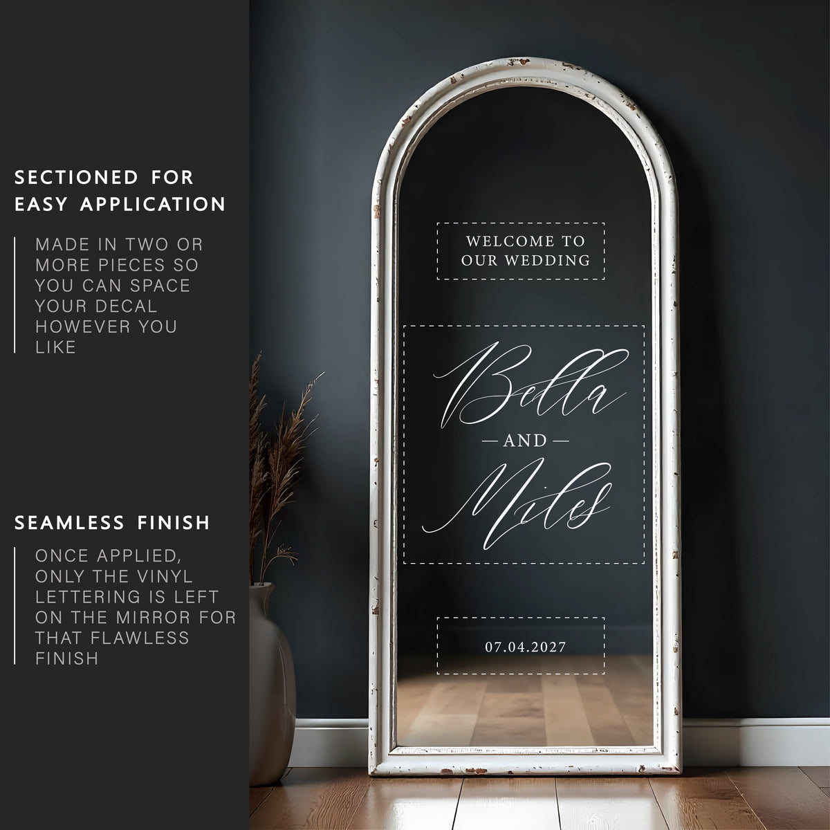 Welcome To Our Wedding Mirror Decal 78