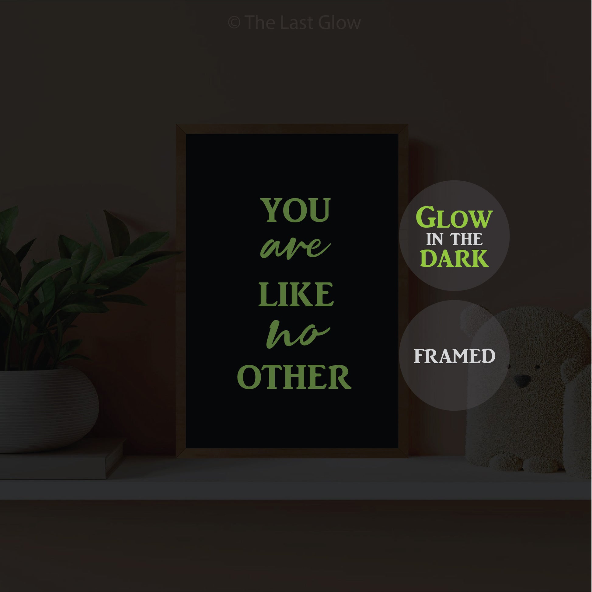 Framed Glow In The Dark Affirmation Board Positive Affirmation Sign For Kid Room Wooden Plaque Mindfulness You Are Like No Other