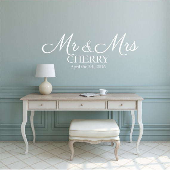Wall Sticker Love Quote – Mr and Mrs