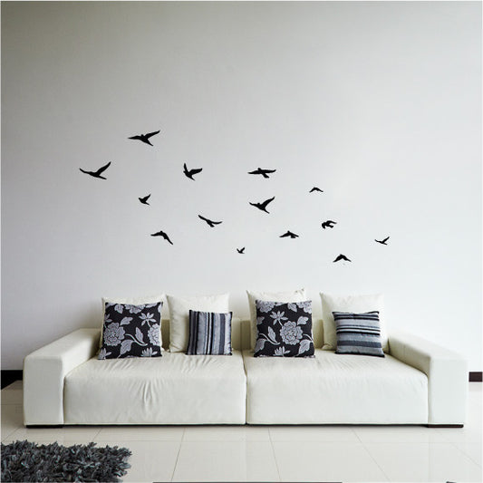 Flock of flying birds wall decal design